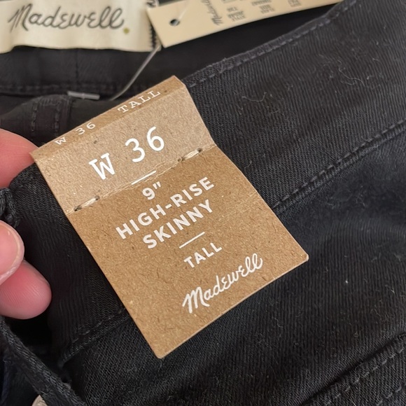 Madewell Black Denim Jeans NWT Size 18W or  36 Tall  9" High - Rise Skinny - Picture 9 of 11